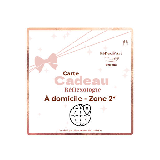 Illustration d'une carte cadeau de réflexologie à domicile pour la zone 2