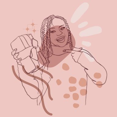 Illustrations d'une femme présentant un cadeau