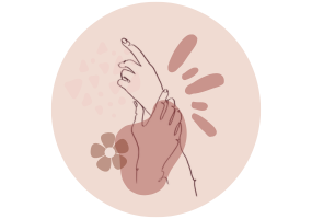 Illustration mains réflexologie palmaire
