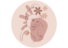 Illustration portrait femme réflexologie faciale