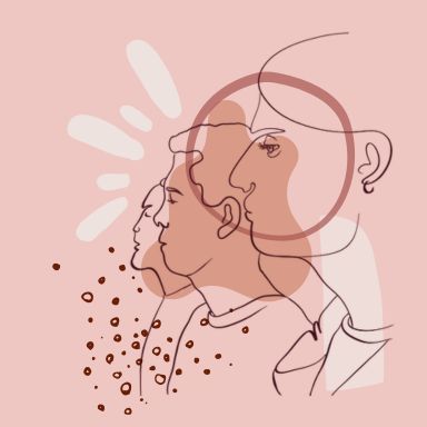 Illustration de trois hommes de profil