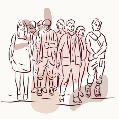 Illustration d'un groupe de personne debout